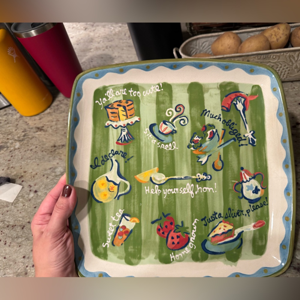 Becky Denny x Southern Living "Sounds of the South" square serving platter